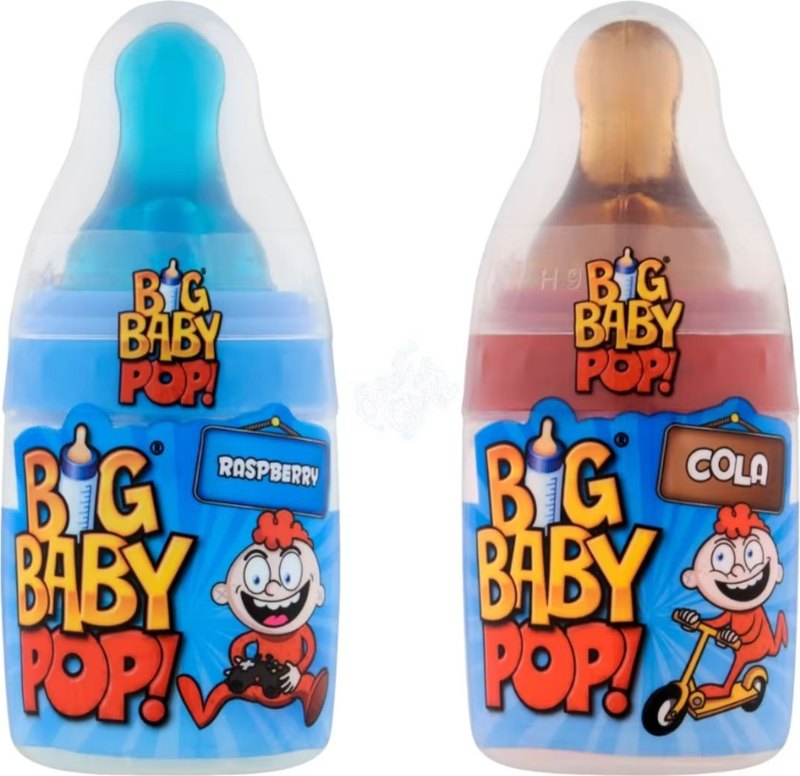 Bazooka Big Baby Pop Raspberry/Cola 32g - Inner