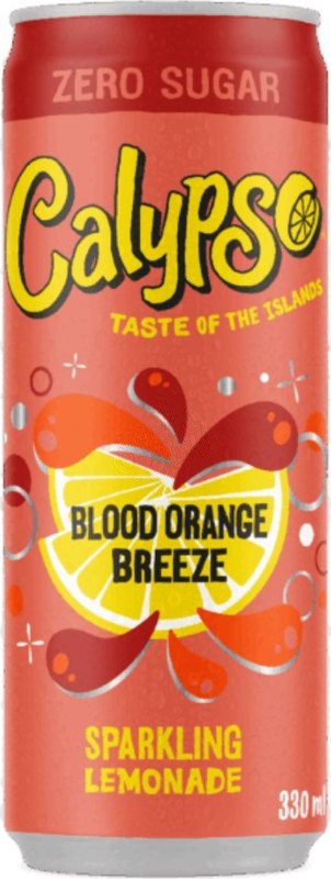 Calypso Blood Orange Breeze Zero Sugar Sparkling Lemonade 330ml - Case