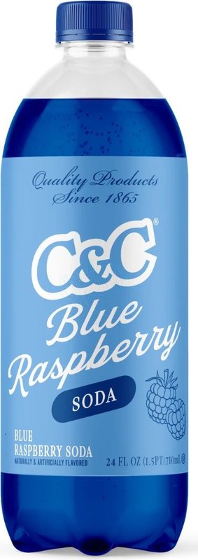 C&C Soda Blue Raspberry Bottle 710ml - Case