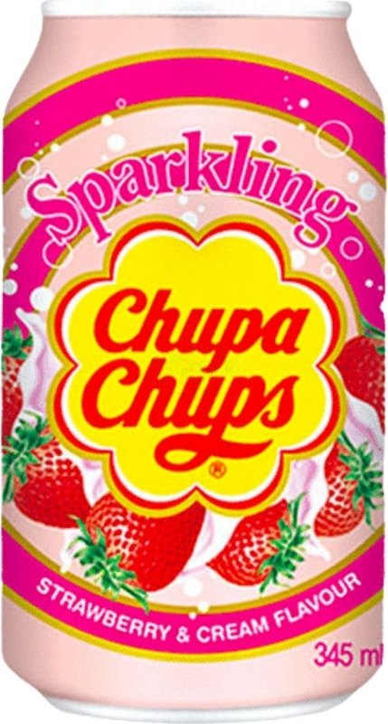 Chupa Chups Sparkling Strawberry & Cream 345ml - Case