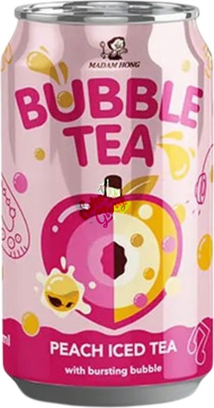 Madam Hong Bubble Tea Peach Iced 320ml - Case