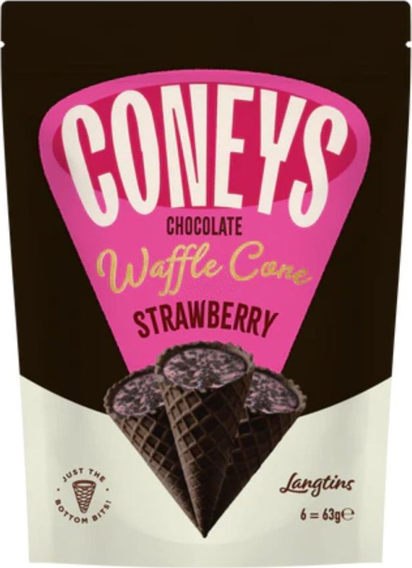 Coney's Chocolate Waffle Cone Strawberry 63g