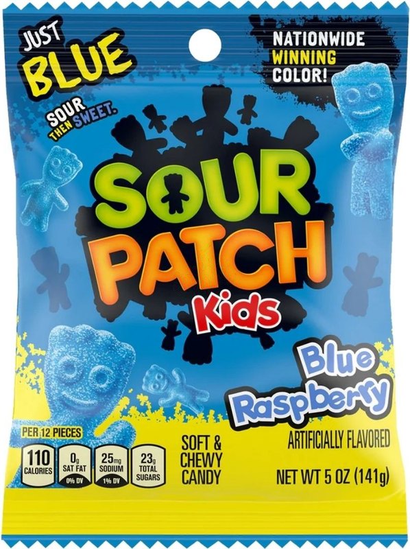 Sour Patch Kids Blue Raspberry Peg Bag 102g - Case