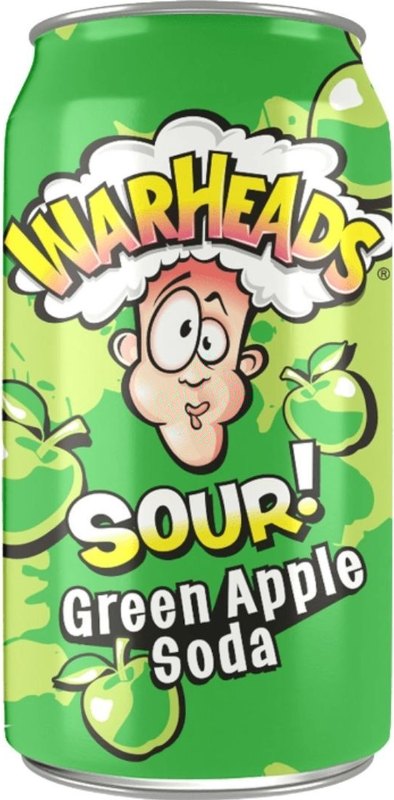 Warheads Sour Green Apple Soda 330ml - Case